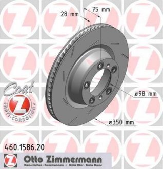 Тормозной диск зад вент правый Porsche Panamera 4 ZIMMERMANN 460158720 (фото 1)