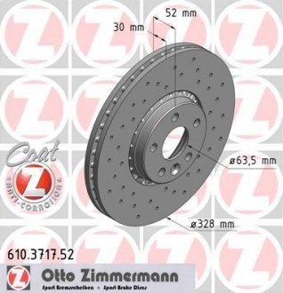 Тормозные диски Sport/ Coat Z ZIMMERMANN 610.3717.52 (фото 1)