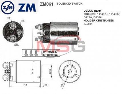 Втягуюче реле стартера ZM ZM861