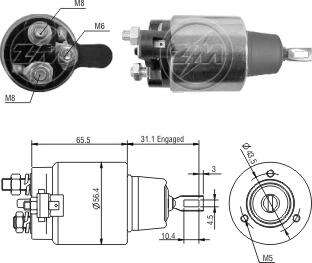 Втягивающее реле стартера ZM ZM1477