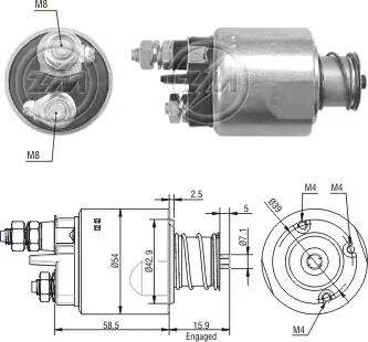 Реле втягивающего стартера ZM ZM1495