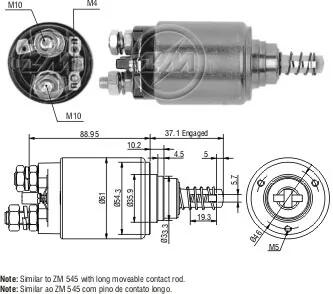 Втягивающее реле стартера ZM ZM1545
