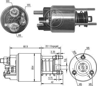 Реле втягивающего стартера ZM ZM395