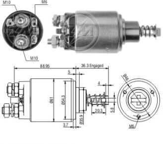 Реле втягивающего стартера ZM ZM539