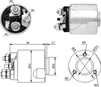 Реле втягивающего стартера ZM ZM5495