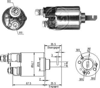 Реле втягивающего стартера ZM ZM606