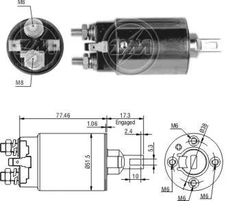 Реле втягивающего стартера ZM ZM692