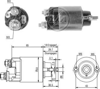Реле втягивающего стартера ZM ZM705