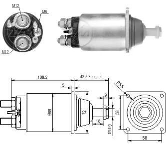 Реле втягивающего стартера ZM ZM833