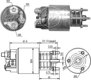 Реле втягивающего стартера ZM ZM8395