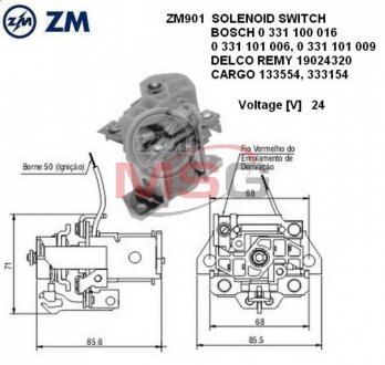 Втягуюче реле стартера ZM ZM901 (фото 1)